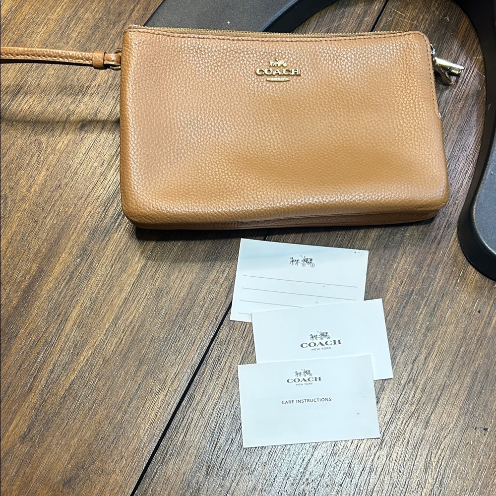 Coach Brown Leather Wristlet